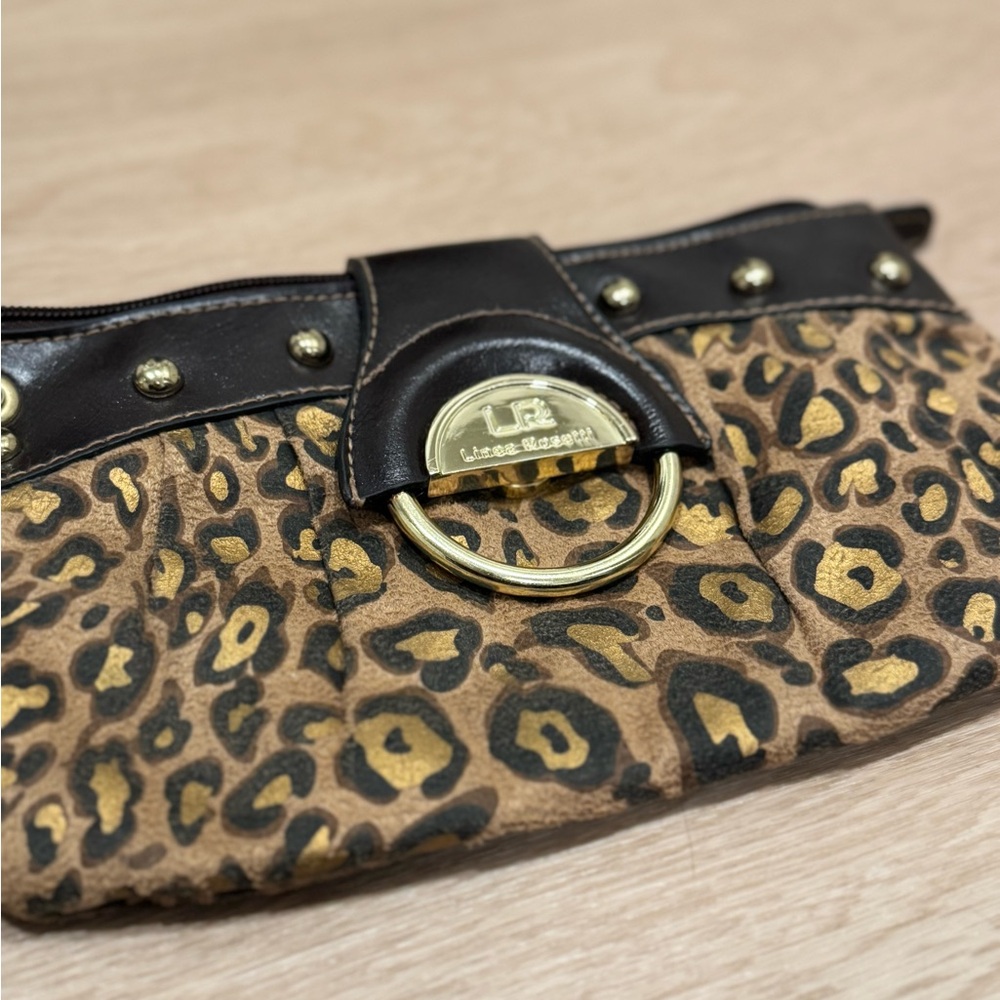 Chic Leopard Y2K Pattern Wristlet with Black Trim - image 2